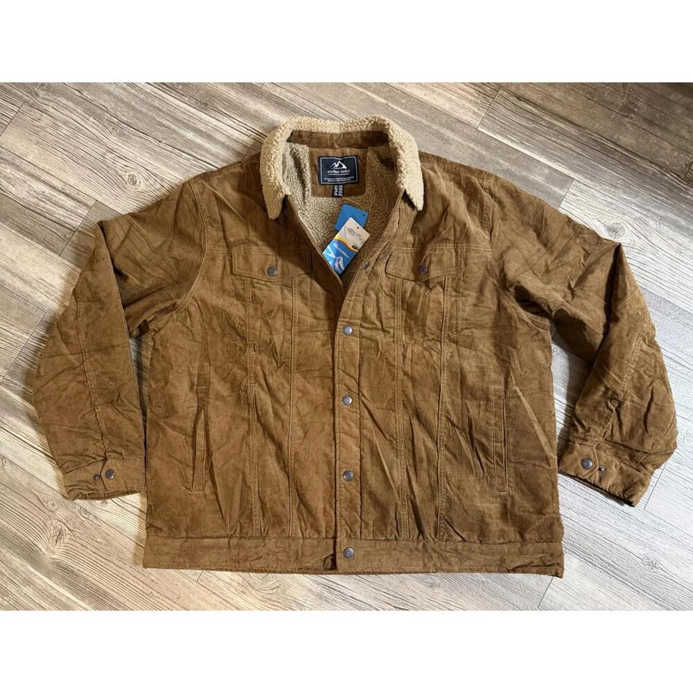 MAGCOMSEN Men's Corduroy Jacket - Sherpa-Lined Winter Coat 2XL NWT